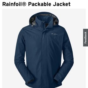 Eddie Bauer Rainfoil Jacket, Blue, Small